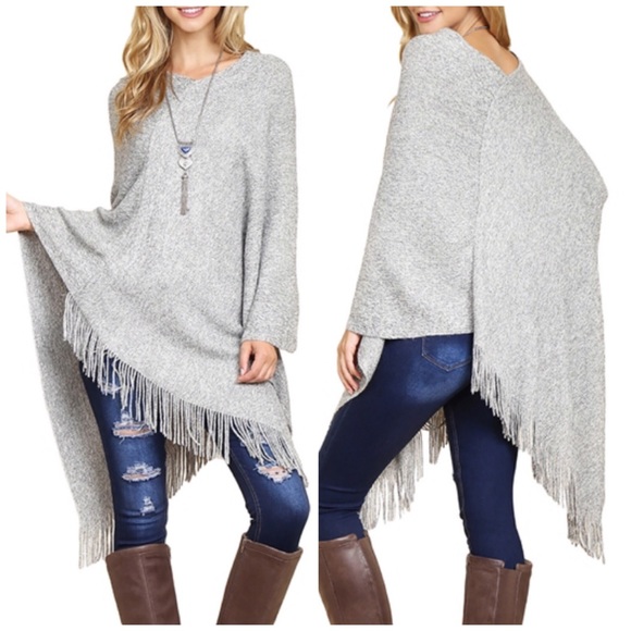 CHICBOMB Accessories - LAST 2 LEFT Fringes Poncho top.